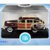 1942 Chrysler Town and Country Woody Wagon Regal Maroon Roof Rack 1/87 HO Scale Diecast Model Car Oxford Diecast 87CB42001