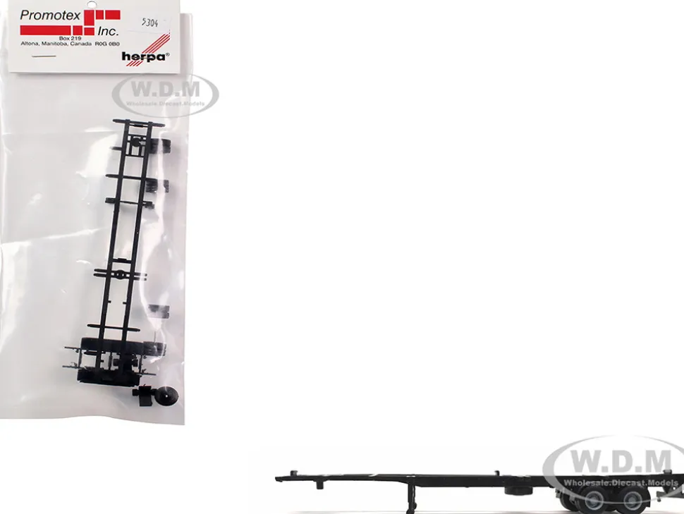 Container Chassis for 2-Axle 48ft Trailer 1/87 (HO) Plastic Model by Promotex