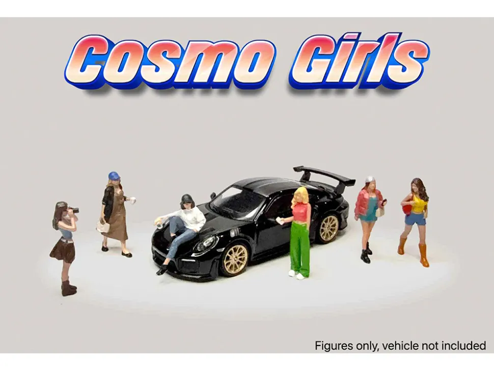 Cosmo Girls 6 piece Diecast Figure Set (6 Figures) Limited Edition for 1/64 Scale Models by American Diorama