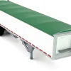 Covered Grain Trailer White with Green Tarp 1/87 (HO) Plastic Model Car by HO Logistics