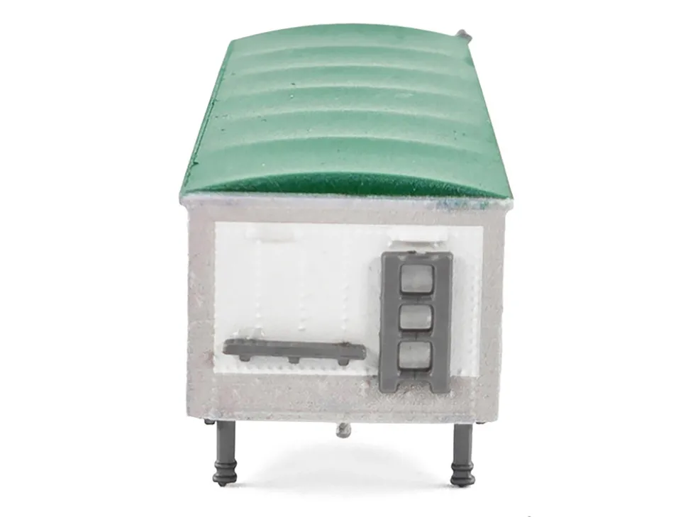 Covered Grain Trailer White with Green Tarp 1/87 (HO) Plastic Model Car by HO Logistics
