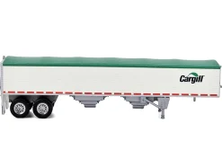 Covered Grain Trailer White with Green Tarp