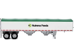 Covered Grain Trailer White with Green Tarp
