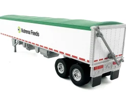 Covered Grain Trailer White with Green Tarp