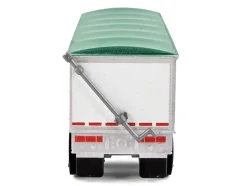 Covered Grain Trailer White with Green Tarp