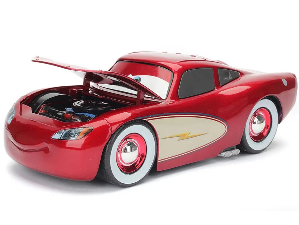 Cruising Lightning McQueen Red Metallic with Extra Wheels Disney & Pixar "Cars" Movie "Hollywood Rides" Series Diecast Model Car by Jada