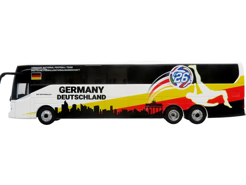 Daimler Tourrider Coach Bus "Germany National Football Team" White with Graphics "International Federation of the Global Game" Series Limited Edition to 504 pieces Worldwide 1/87 (HO) Diecast Model by Iconic Replicas