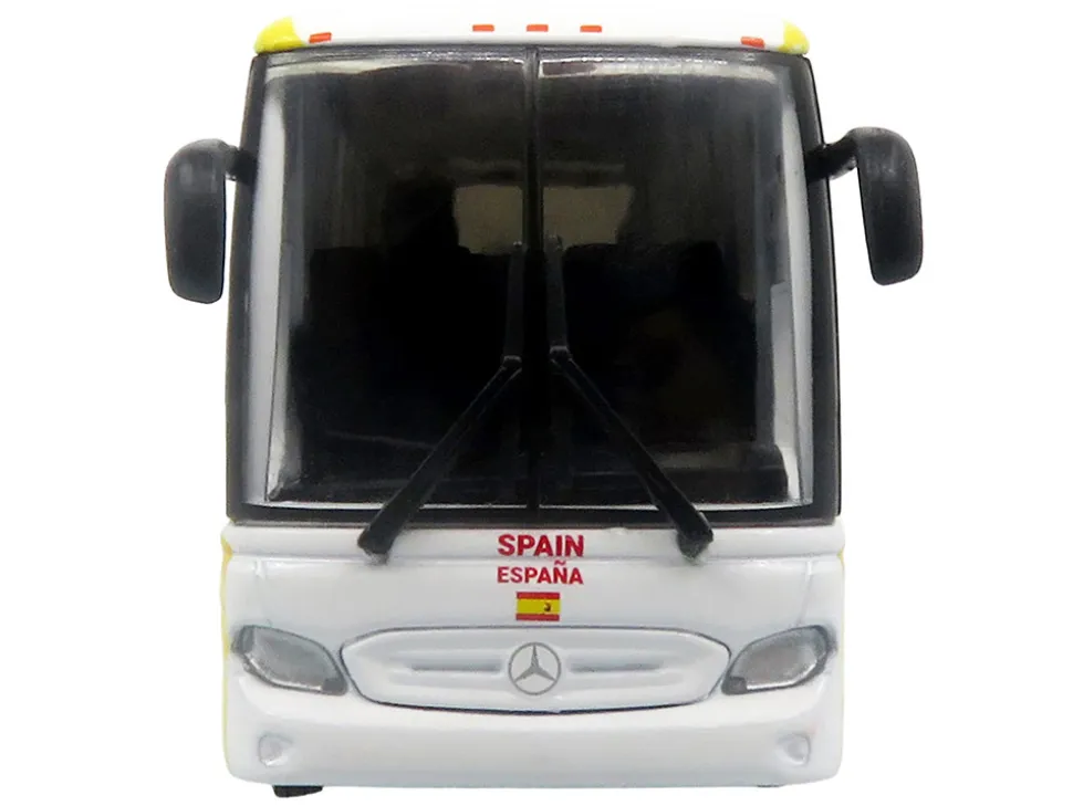 Daimler Tourrider Coach Bus "Spain National Football Team" Yellow with Graphics "International Federation of the Global Game" Series Limited Edition to 504 pieces Worldwide 1/87 (HO) Diecast Model by Iconic Replicas