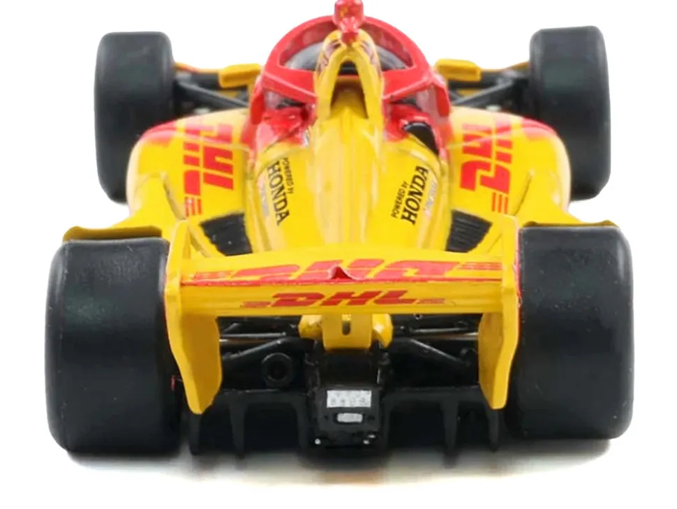 Dallara IndyCar #10 Alex Palou "DHL" Chip Ganassi Racing (Road Course Configuration) Champion "NTT IndyCar Series" (2025) with Trading Card 1/64 Diecast Model Car by IXO Models