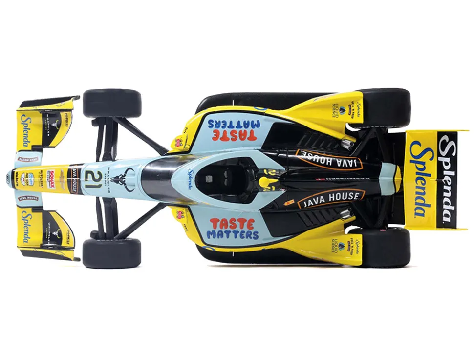 Dallara IndyCar #21 Christian Rasmussen "Splenda" Ed Carpenter Racing (Road Course Configuration) "NTT IndyCar Series" (2026) 1/18 Diecast Model Car by IXO Models
