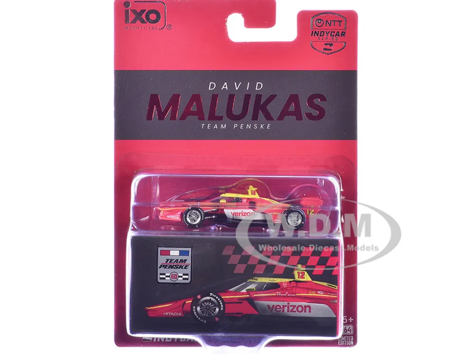 Dallara IndyCar #12 David Malukas "Verizon" Team Penske (Road Course Configuration) "NTT IndyCar Series" (2026) 1/64 Diecast Model Car by IXO Models