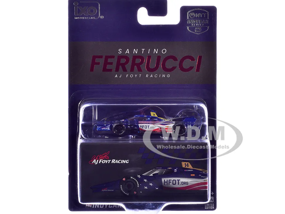 Dallara IndyCar #14 Santino Ferrucci "HFOT.Org" AJ Foyt Racing (Road Course Configuration) "NTT IndyCar Series" (2026) 1/64 Diecast Model Car by IXO Models