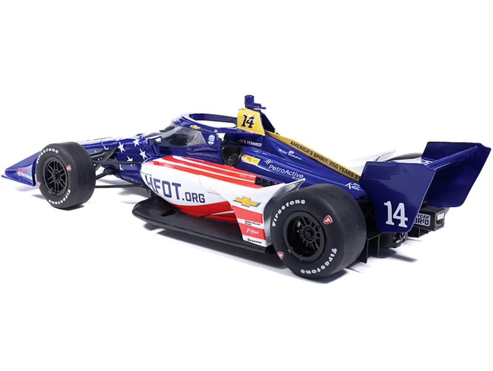Dallara IndyCar #14 Santino Ferrucci "HFOT.Org" AJ Foyt Racing (Road Course Configuration) "NTT IndyCar Series" (2026) 1/18 Diecast Model Car by IXO Models