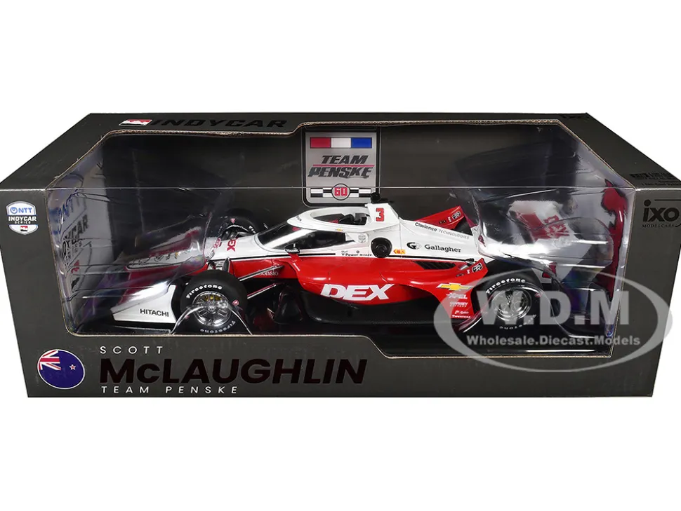 Dallara IndyCar #3 Scott McLaughlin "DEX" Team Penske (Road Course Configuration) "NTT IndyCar Series" (2026) 1/18 Diecast Model Car by IXO Models