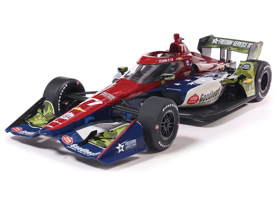 Dallara IndyCar #77 Sting Ray Robb "Goodheart Animal Health Center" Juncos Hollinger Racing (Road Course Configuration) "NTT IndyCar Series" (2026) 1/18 Diecast Model Car by IXO Models