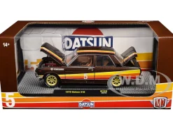 1970 Datsun 510 #5 Brown Metallic with Stripes Limited Edition to 4250 pieces Worldwide 1/24 Diecast Model Car by M2 Machines