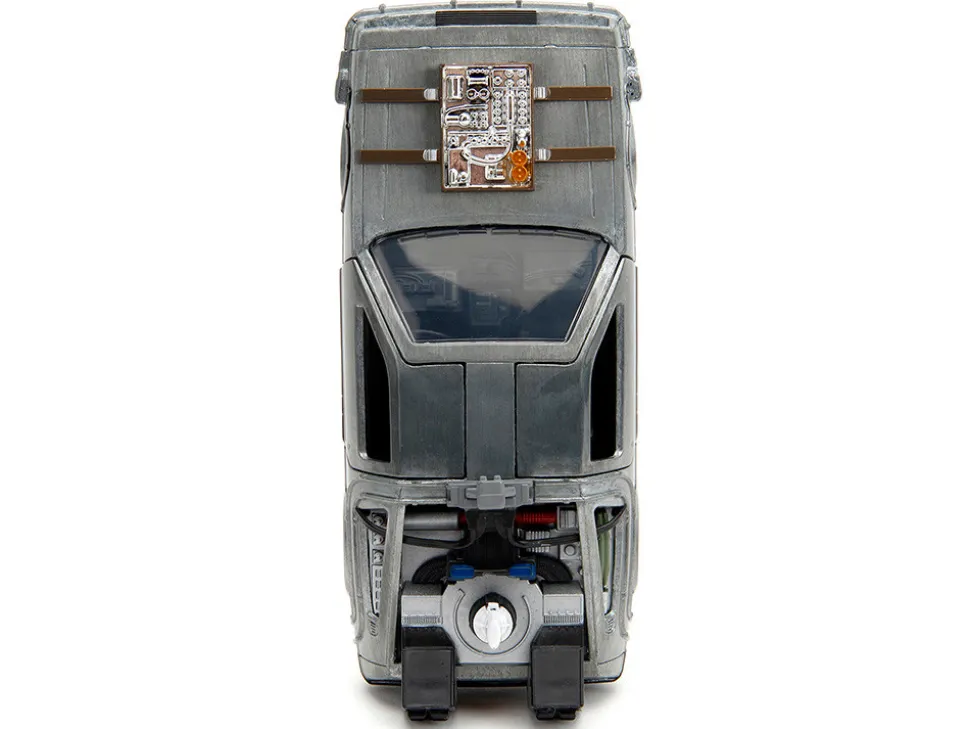 DeLorean DMC Time Machine Brushed Metal Train Wheel Version Back to the Future Part III 1990 Movie Hollywood Rides Series 1/32 Diecast Model Car Jada 34786