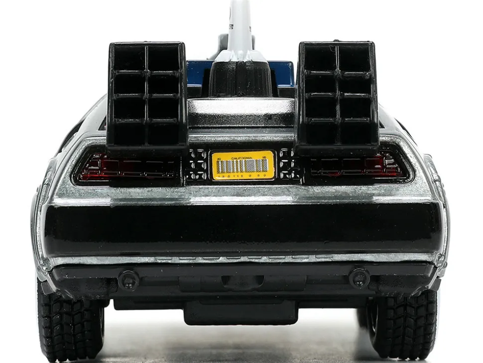 DeLorean DMC Time Machine Brushed Metal Back to the Future Part III 1990 Movie Hollywood Rides Series 1/32 Diecast Model Car Jada 32290