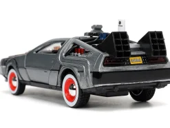 DeLorean DMC Time Machine Brushed Metal Back to the Future Part III 1990 Movie Hollywood Rides Series 1/32 Diecast Model Car Jada 32290