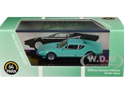1972 De Tomaso Pantera Verde Aqua 1/64 Diecast Model Car by Paragon Models