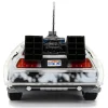 DMC DeLorean Time Machine Brushed Metal (Frost Version) with Lights "Back to the Future" (1985) Movie "Hollywood Rides" Series 1/24 Diecast Model Car by Jada
