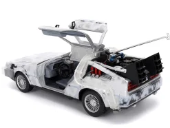 DMC DeLorean Time Machine Brushed Metal (Frost Version) with Lights 