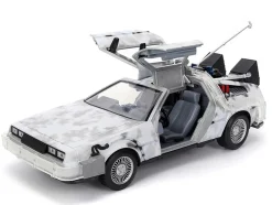 DMC DeLorean Time Machine Brushed Metal (Frost Version) with Lights 