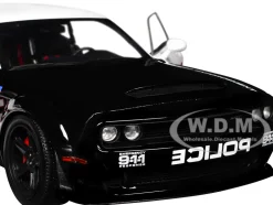 2023 Dodge Challenger Demon "Police" Black and White 1/18 Diecast Model Car by Solido