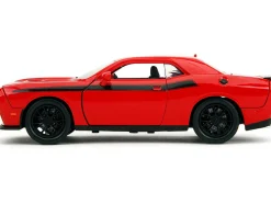 2015 Dodge Challenger Red with Black Stripes and Glenn Diecast Figure