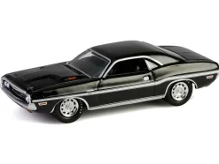 1970 Dodge Challenger R/T 440 Black with White Stripes "Barrett-Jackson" Series 15 1/64 Diecast Model Car by Greenlight