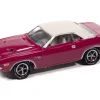 1971 Dodge Challenger R/T Panther Pink with White Top and Interior "Classic Gold Collection" 1/64 Diecast Model Car by Johnny Lightning