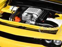 Dodge Challenger SRT Hellcat Widebody Yellow Jacket Satin Black Hood 1/18 Model Car Autoart 71737