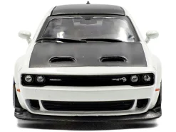 2020 Dodge Challenger SRT Hellcat Redeye Widebody White Knuckle with Matt Black Hood and Top 1/43 Diecast Model Car by Solido
