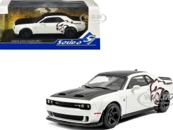 2020 Dodge Challenger SRT Hellcat Redeye Widebody White Knuckle with Matt Black Hood and Top 1/43 Diecast Model Car by Solido