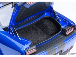 2022 Dodge Challenger SRT Jailbreak Indigo Blue Metallic with Carbon Stripes 1/18 Model Car by Autoart