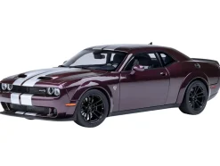2022 Dodge Challenger SRT Jailbreak Hellraisin Purple with White Stripes 1/18 Model Car by Autoart