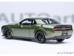 2022 Dodge Challenger SRT Jailbreak F8 Green with Carbon Stripes 1/18 Model Car by Autoart