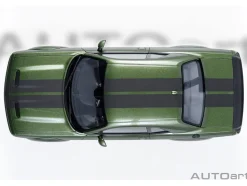 2022 Dodge Challenger SRT Jailbreak F8 Green with Carbon Stripes 1/18 Model Car by Autoart