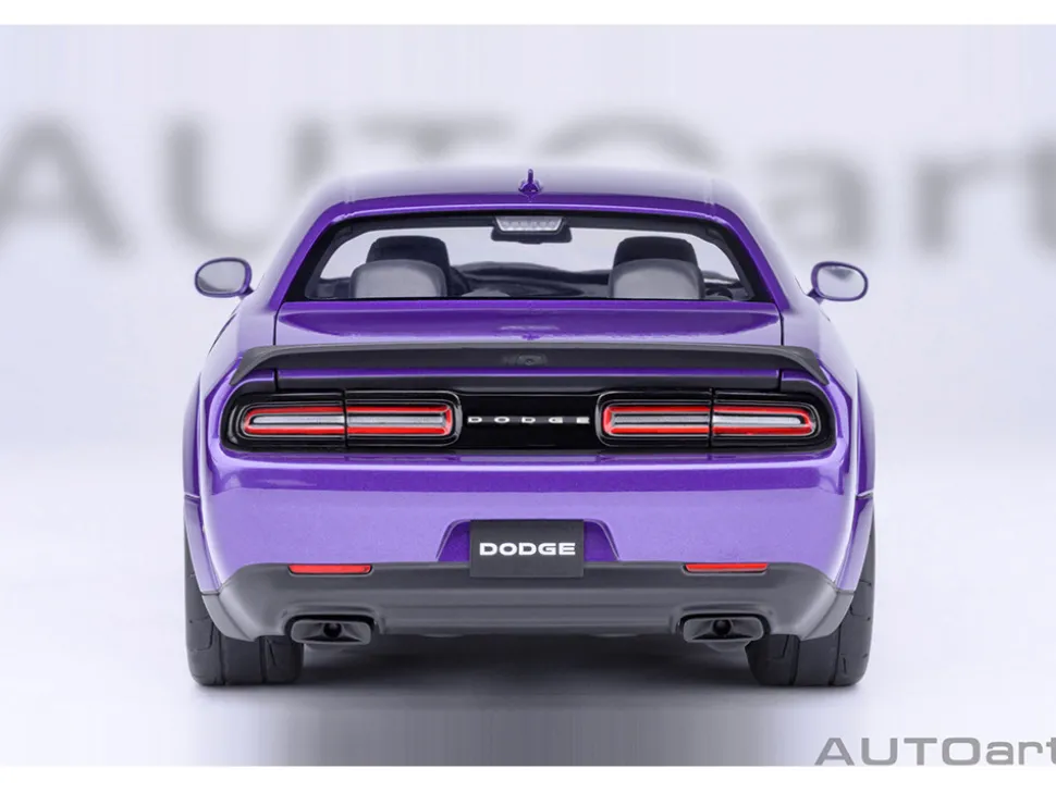 2023 Dodge Challenger SRT Super Stock Plum Crazy Purple 1/18 Model Car by Autoart