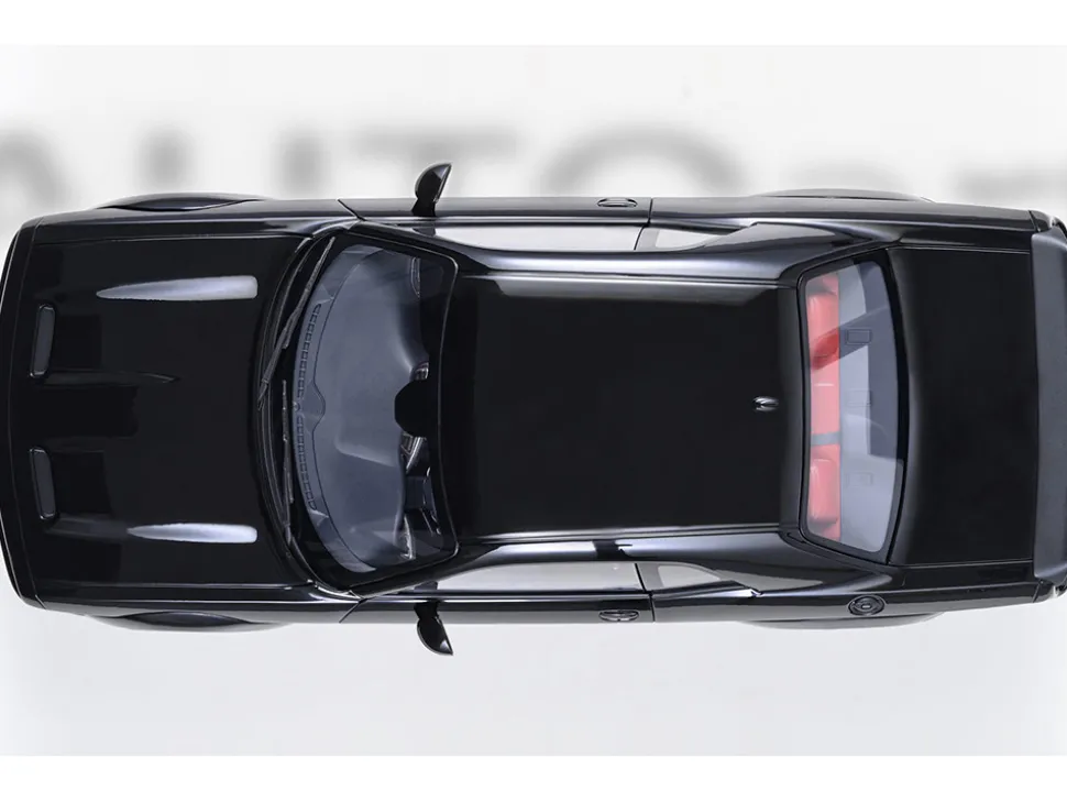 2023 Dodge Challenger SRT Super Stock Pitch Black with Red Interior 1/18 Model Car by Autoart