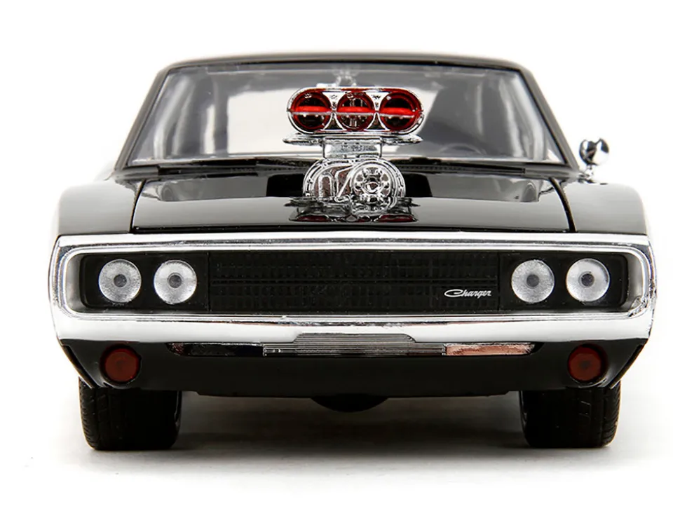 1970 Dodge Charger Black with Race Interior "The Fast and the Furious" (2001) Movie "25 Years of Fast & Furious" Series 1/24 Diecast Model Car by Jada