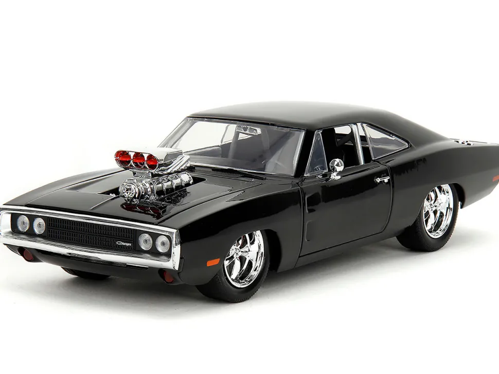 1970 Dodge Charger Black with Race Interior "The Fast and the Furious" (2001) Movie "25 Years of Fast & Furious" Series 1/24 Diecast Model Car by Jada