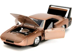 1969 Dodge Charger Daytona Bronze Metallic with Black Tail Stripe "Bigtime Muscle" Series 1/24 Diecast Model Car by Jada