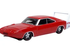 1969 Dodge Charger Daytona Red with White Stripe 1/87 (HO) Scale Diecast Model Car by Oxford Diecast
