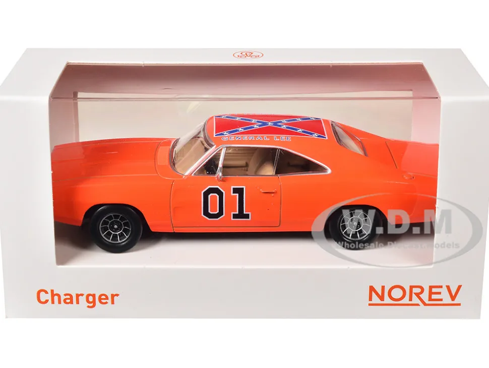1969 Dodge Charger #01 "General Lee" Orange 1/43 Diecast Model Car by Norev