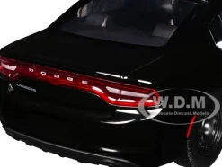 2023 Dodge Charger Pursuit Police Car Black and White with Flashing Light Bar, Front and Rear Lights and 2 Sounds 