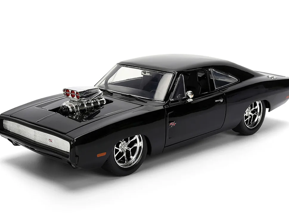 1970 Dodge Charger R/T Black "Furious 7" (2015) Movie "Fast & Furious" Series 1/24 Diecast Model Car by Jada