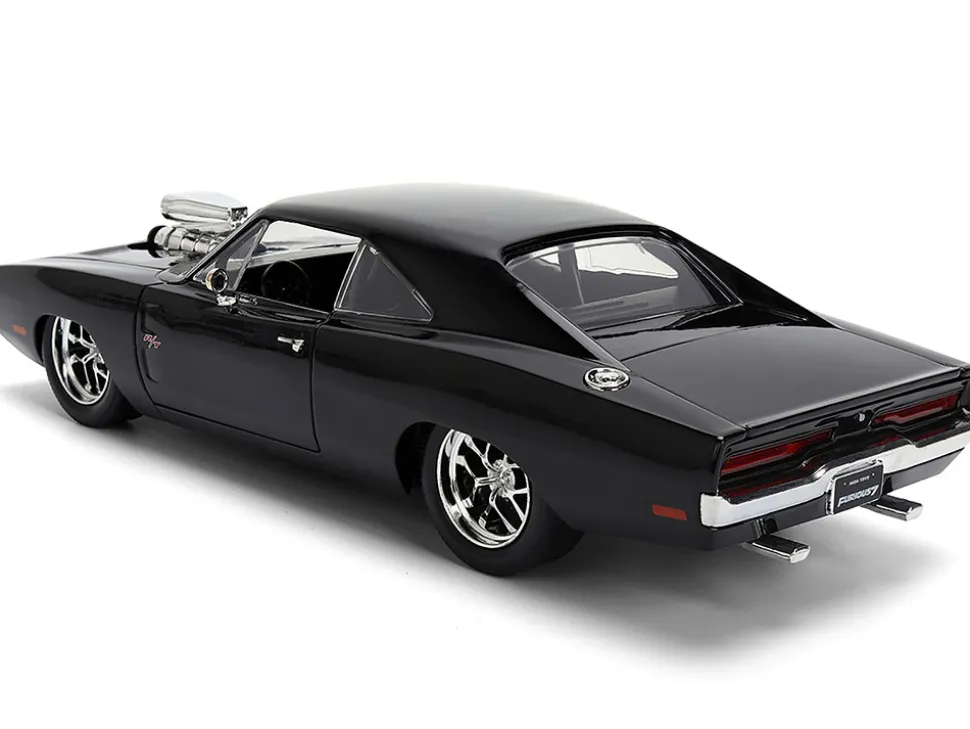 1970 Dodge Charger R/T Black "Furious 7" (2015) Movie "Fast & Furious" Series 1/24 Diecast Model Car by Jada