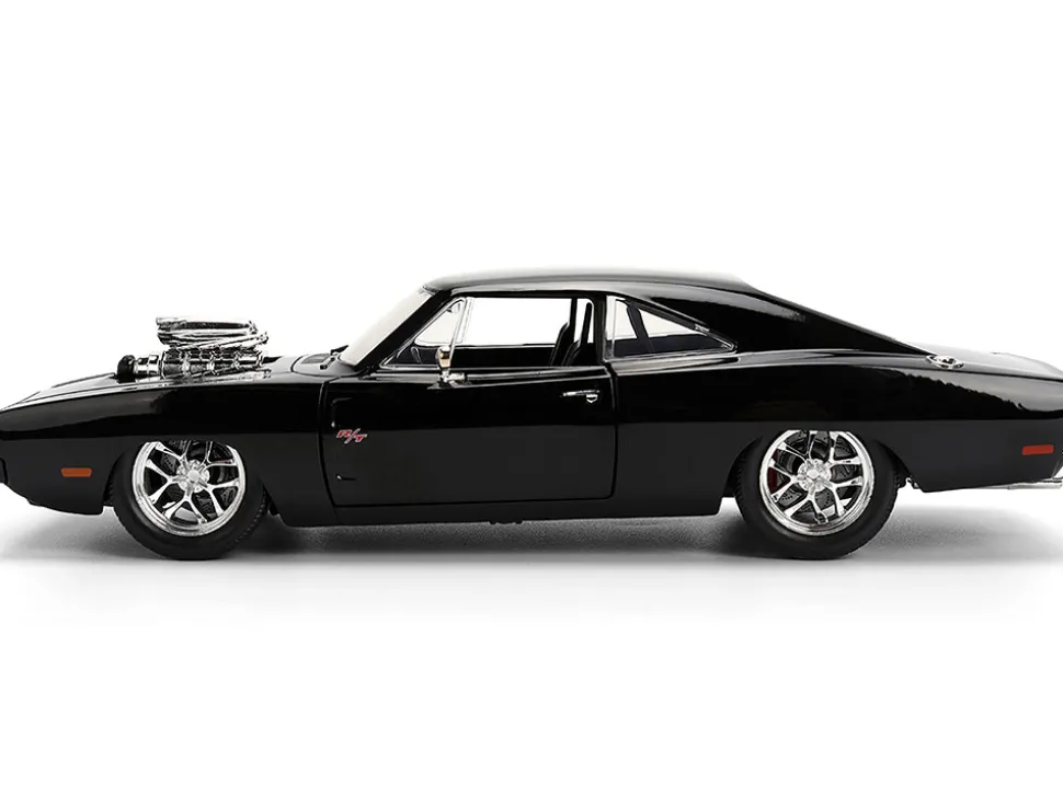 1970 Dodge Charger R/T Black "Furious 7" (2015) Movie "Fast & Furious" Series 1/24 Diecast Model Car by Jada