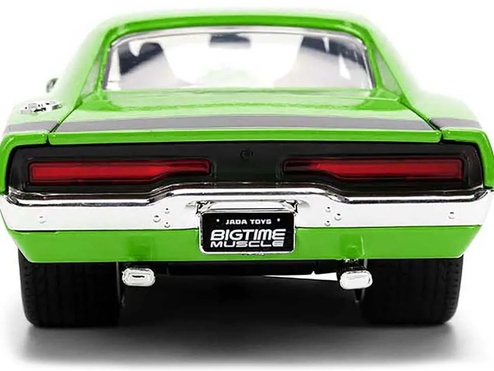 1970 Dodge Charger R/T Bright Green with Black Tail Stripe "Bigtime Muscle" Series 1/24 Diecast Model Car by Jada